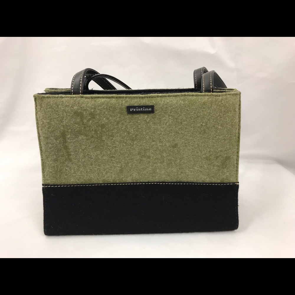Pristine Wool Color-block Handbag